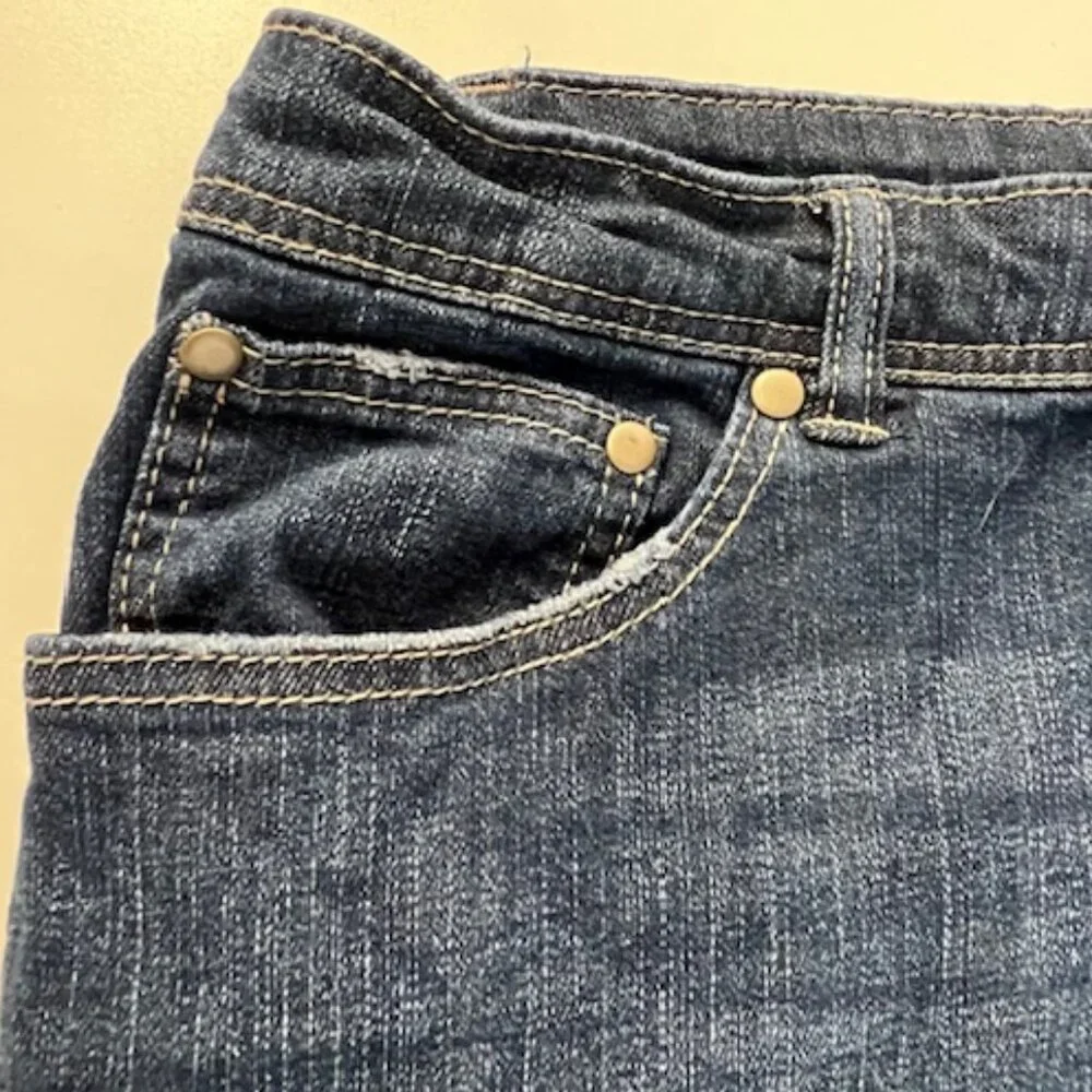 Evolution by JMS Womans Jean Skirt with Riveted Pockets and Studs on sides, 1X